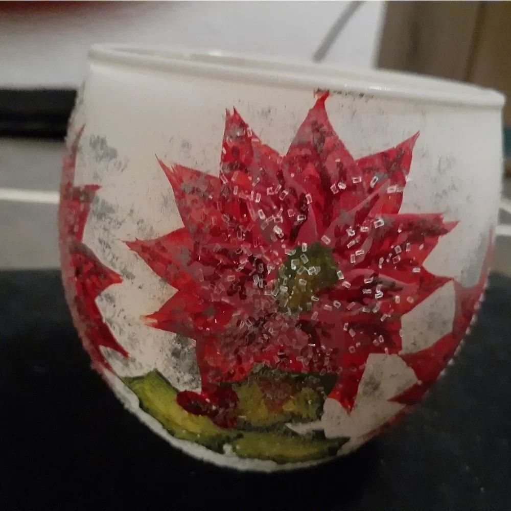 3"βHANDPAINTEDβGlassβVotive